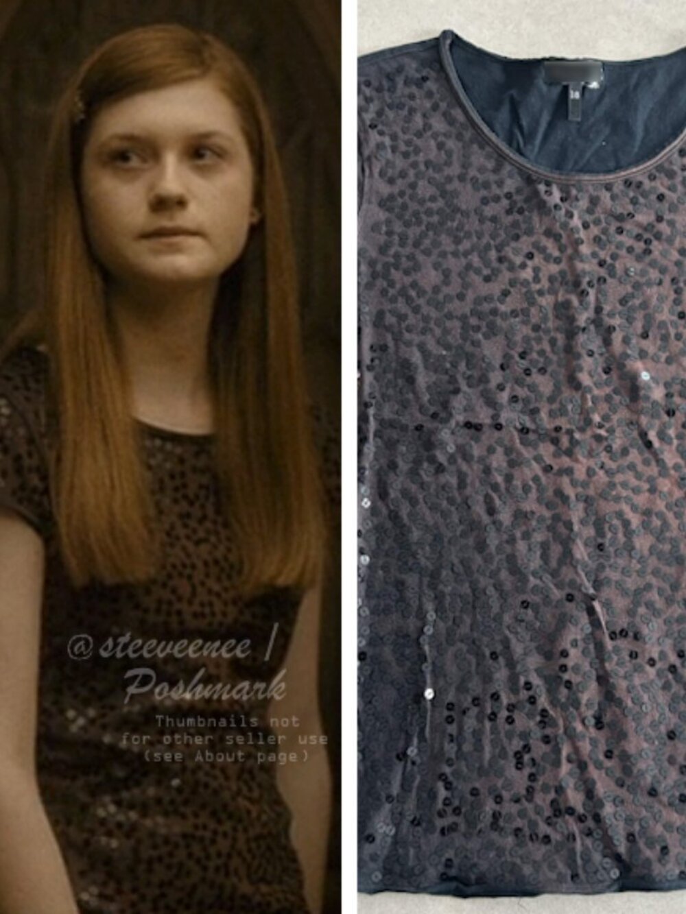 Brown/Black Sequin T-Shirt ASO Ginny Weasley
